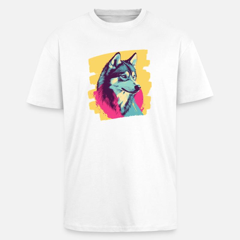 Husky - Oversized Heavyweight Unisex T-Shirt - Weiß