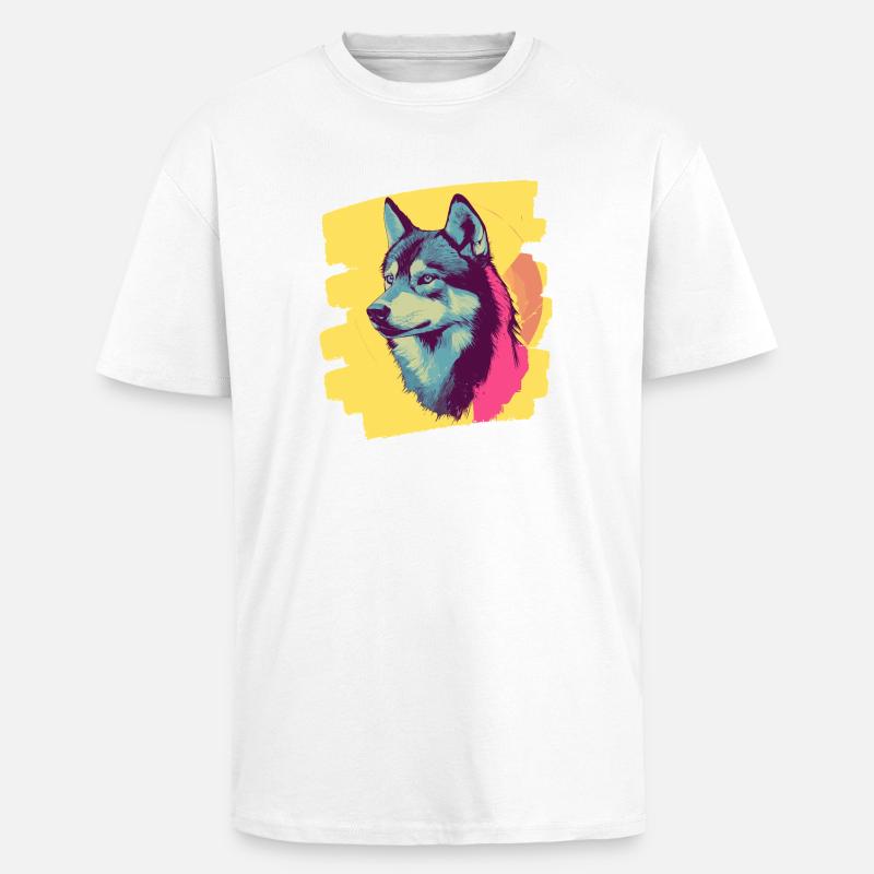 Husky - Unisex Oversized Heavyweight T-shirt - white