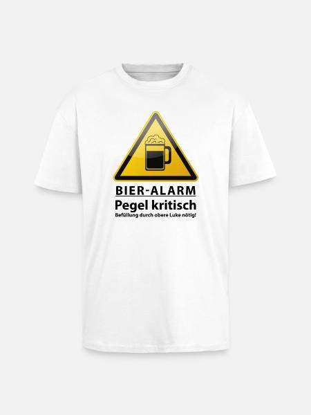 Bier Alarm! Warnzeichen - Oversized Heavyweight Unisex T-Shirt - Weiß