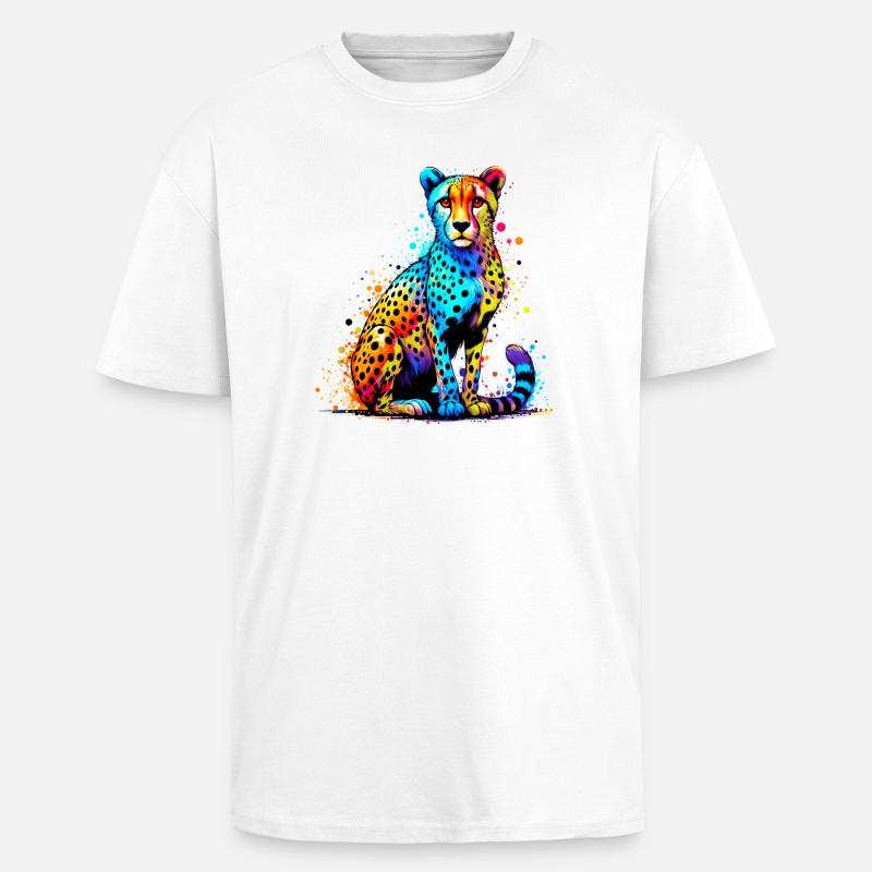 Gepard - Oversized Heavyweight Unisex T-Shirt - Weiß
