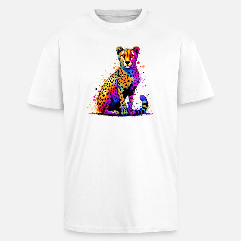Cheetah - Unisex Oversized Heavyweight T-shirt - white