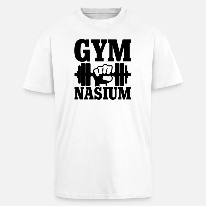 GYM Nasium - Workout - Oversized Heavyweight Unisex T-Shirt - Weiß