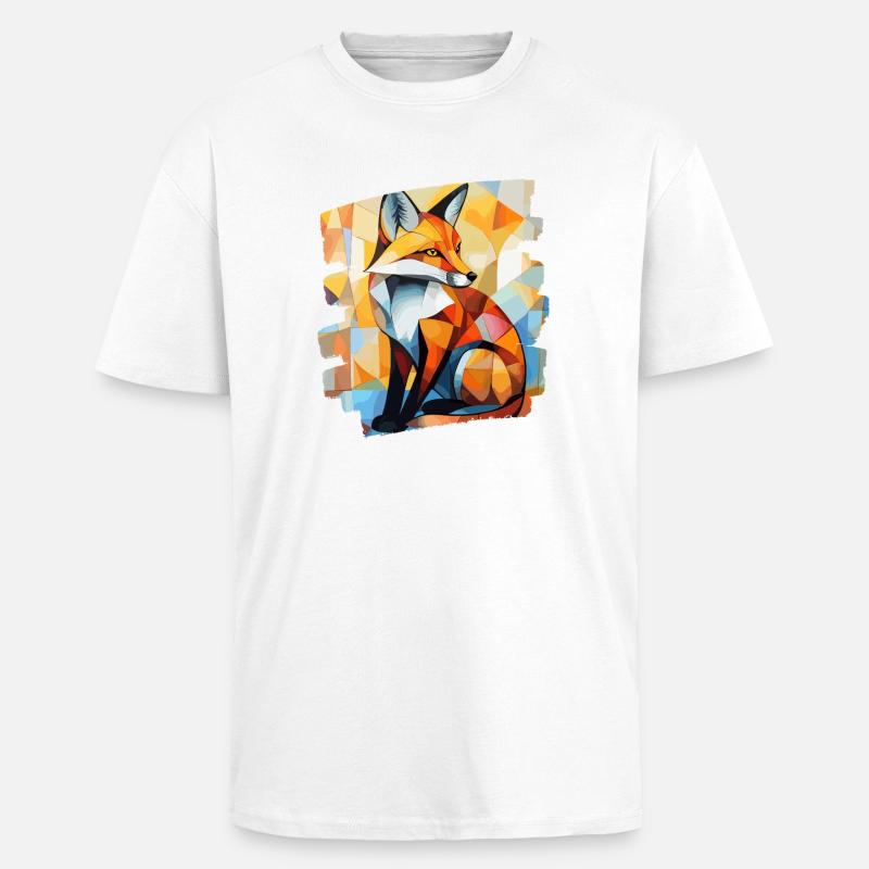 Fox - Unisex Oversized Heavyweight T-shirt - white