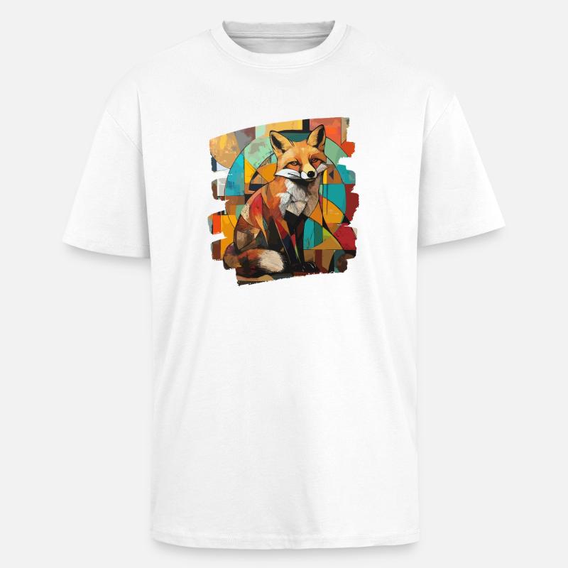 Fox - Unisex Oversized Heavyweight T-shirt - white