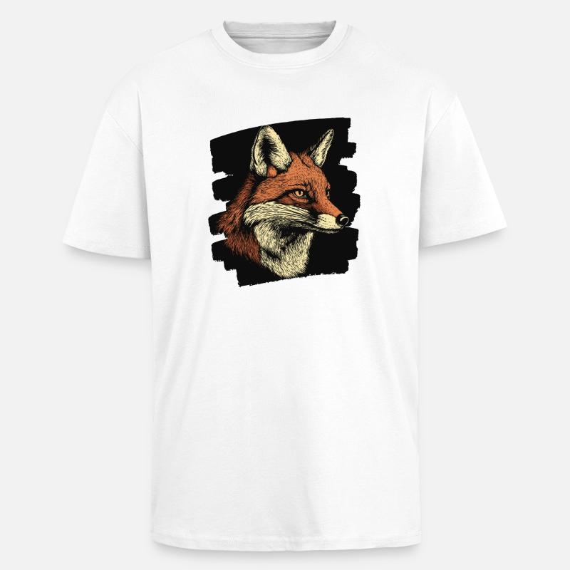 Fox - Unisex Oversized Heavyweight T-shirt - white