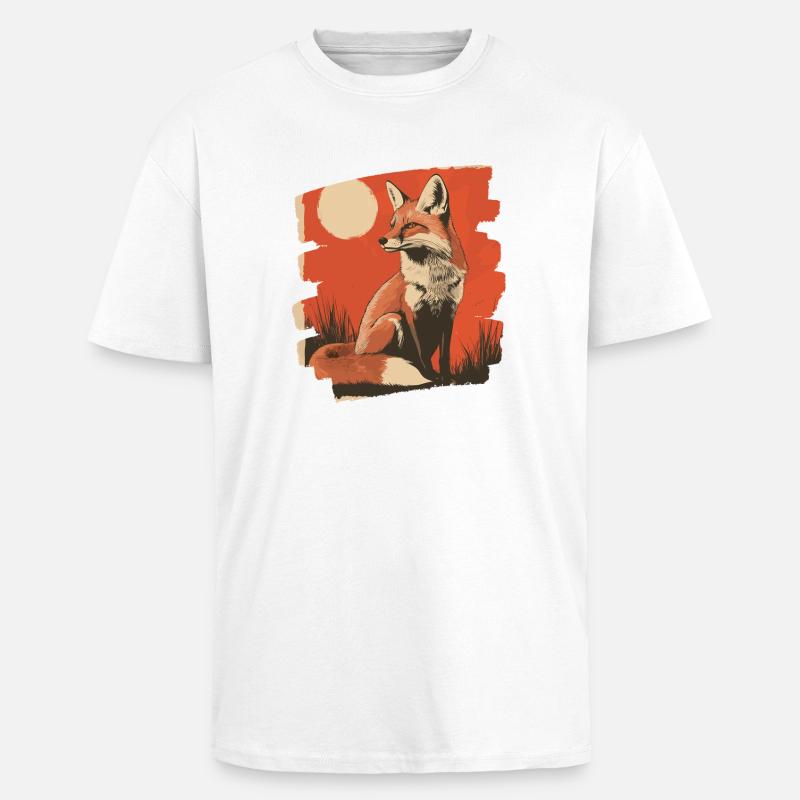 Fox - Unisex Oversized Heavyweight T-shirt - white