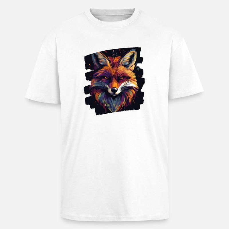 Fox - Unisex Oversized Heavyweight T-shirt - white