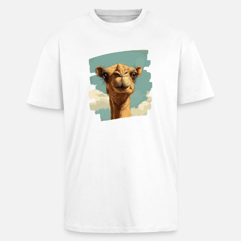 Kamel - Unisex oversized heavyweight t-shirt - hvid