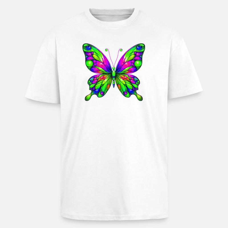 Schmetterling - Oversized Heavyweight Unisex T-Shirt - Weiß