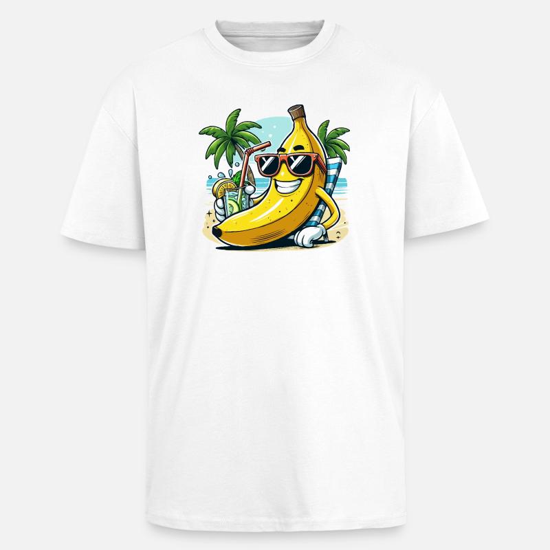 Entspannte Banane - Oversized Heavyweight Unisex T-Shirt - Weiß