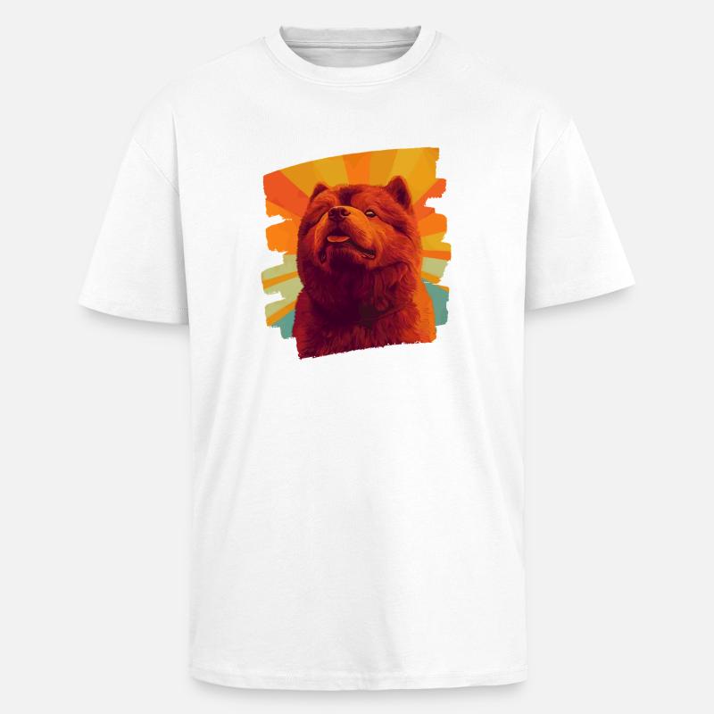 Chow Chow - Oversized Heavyweight Unisex T-Shirt - Weiß