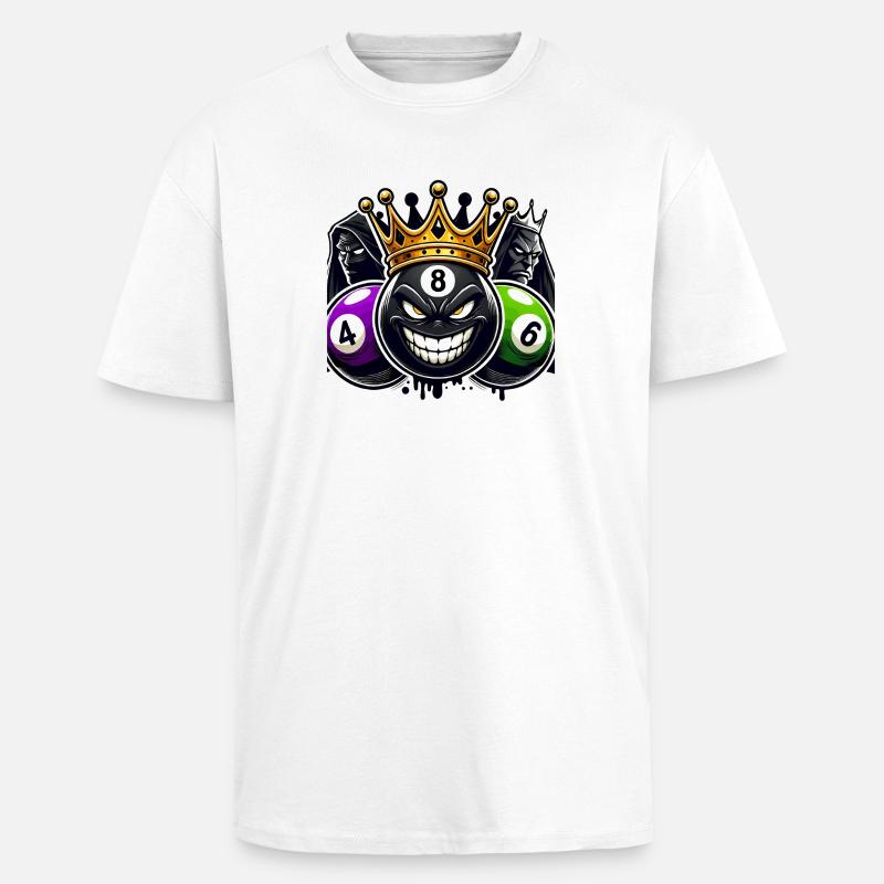 Billard King – Die 8-Ball Herrschaft - Oversized Heavyweight Unisex T-Shirt - Weiß