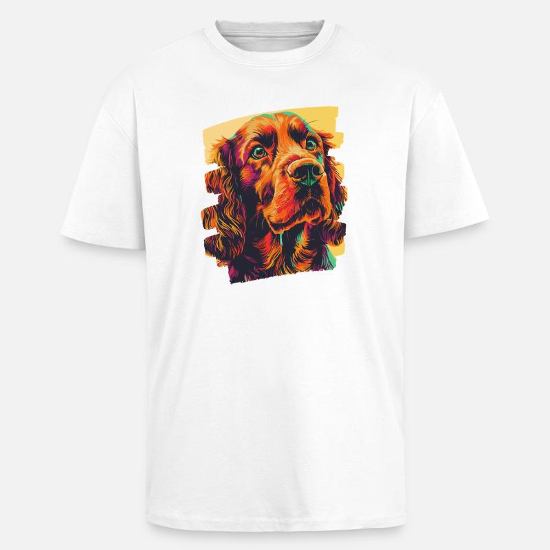 Cocker Spaniel - Unisex Oversized Heavyweight T-shirt - white