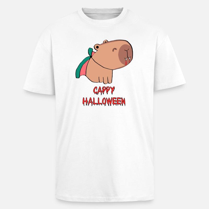 Cappy Halloween - Oversized Heavyweight Unisex T-Shirt - Weiß