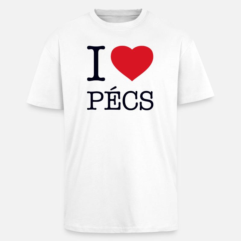 I LOVE PECS - Oversized Heavyweight Unisex T-Shirt - Weiß