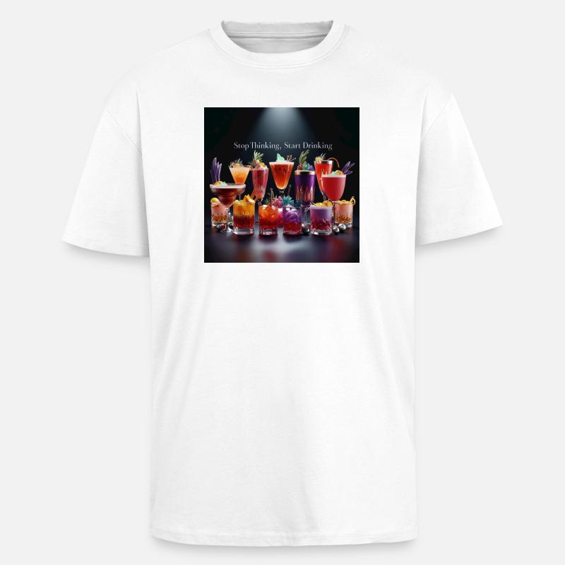 Cocktails mit Humorvollen Text - Oversized Heavyweight Unisex T-Shirt - Weiß