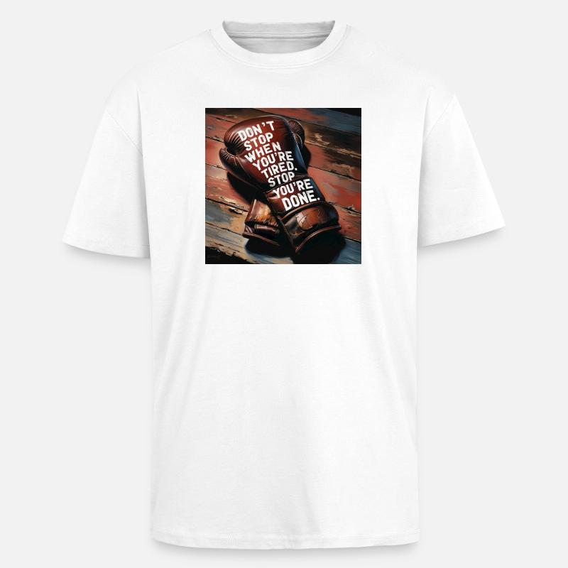 Kampfgeist auf Boxhandschuh - Oversized Heavyweight Unisex T-Shirt - Weiß