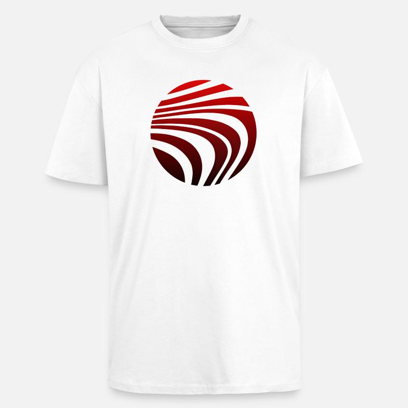 Psychedelic Pattern Red Black Gradient - Unisex Oversized Heavyweight T-shirt - white