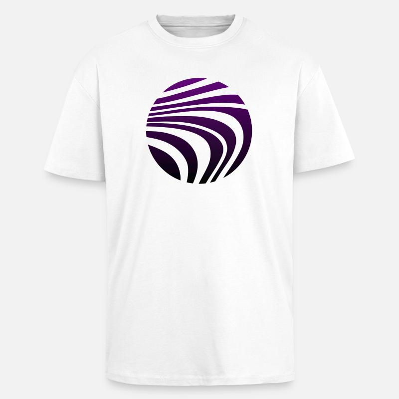Psychedelic Pattern Violet Gradient - Unisex Oversized Heavyweight T-shirt - white