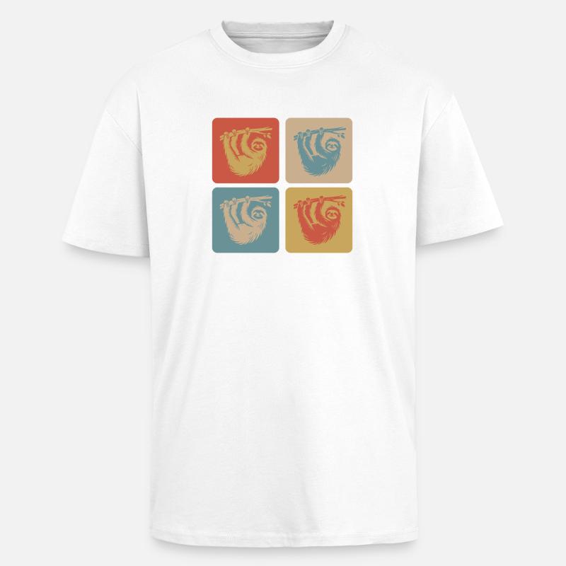 Entspanntes Faultier – Nimm’s locker - Oversized Heavyweight Unisex T-Shirt - Weiß