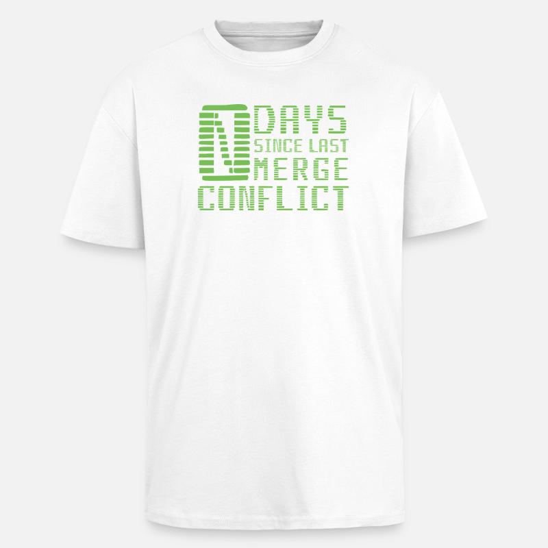 Merge Conflict Software Developer Entwickler Geek - Oversized Heavyweight Unisex T-Shirt - Weiß