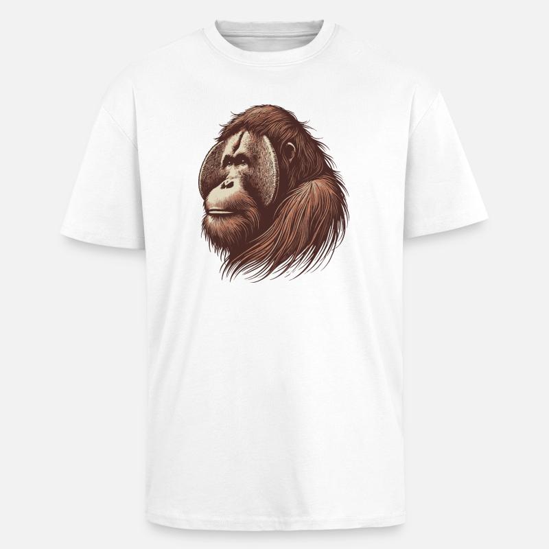 Orang-outan - T-shirt unisexe oversize épais - blanc