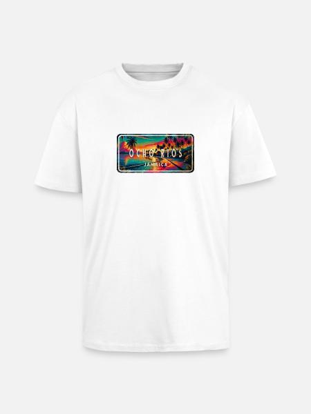 Ocho Rios Jamaica Sign - Unisex Oversized Heavyweight T-shirt - white