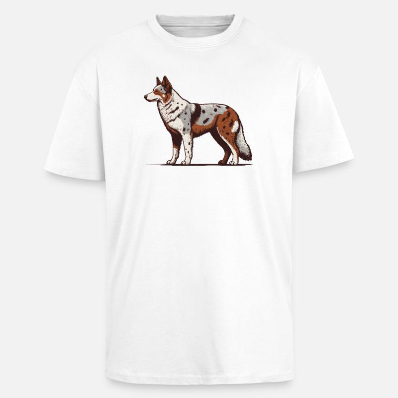 Koolie australien - T-shirt unisexe oversize épais - blanc