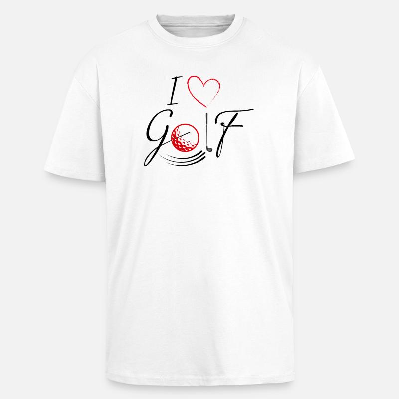 J’aime le golf - noir - T-shirt unisexe oversize épais - blanc
