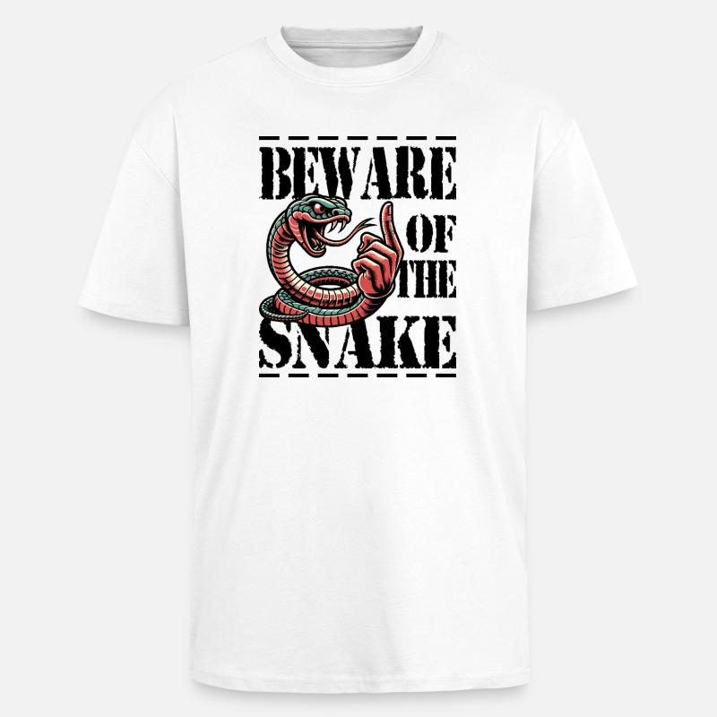Vorsicht vor der Schlange - Oversized Heavyweight Unisex T-Shirt - Weiß