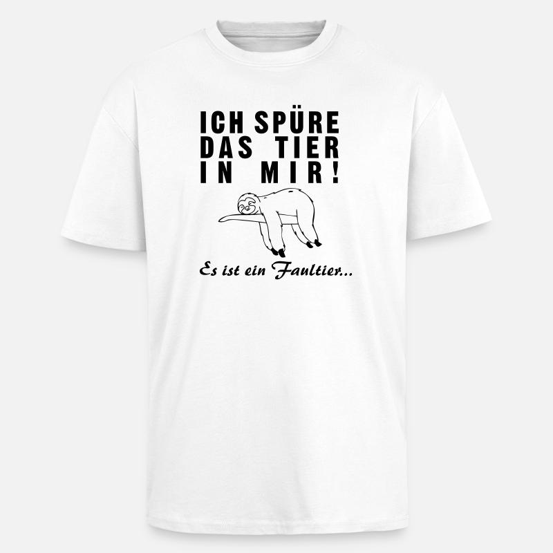 Entdecke das Tier in dir - Faultier - Oversized Heavyweight Unisex T-Shirt - Weiß