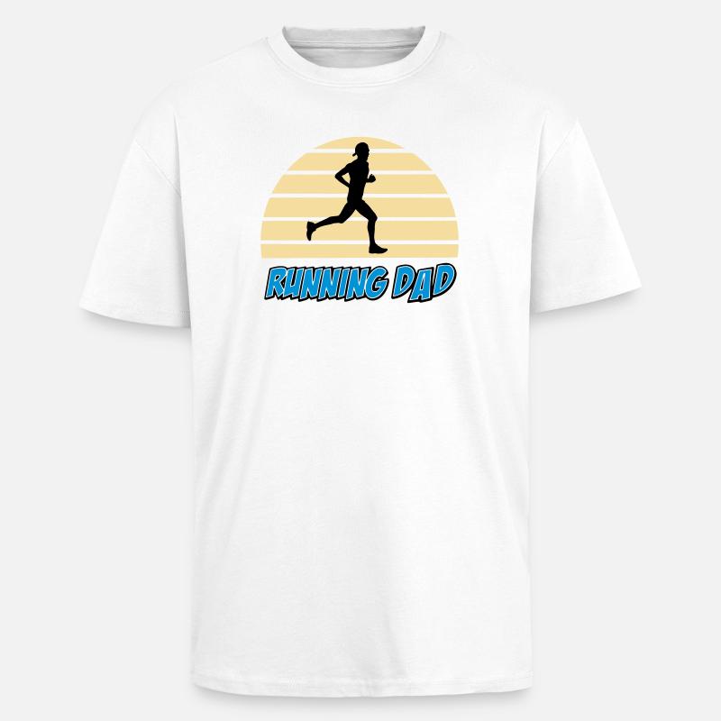 Running dad - T-shirt unisexe oversize épais - blanc