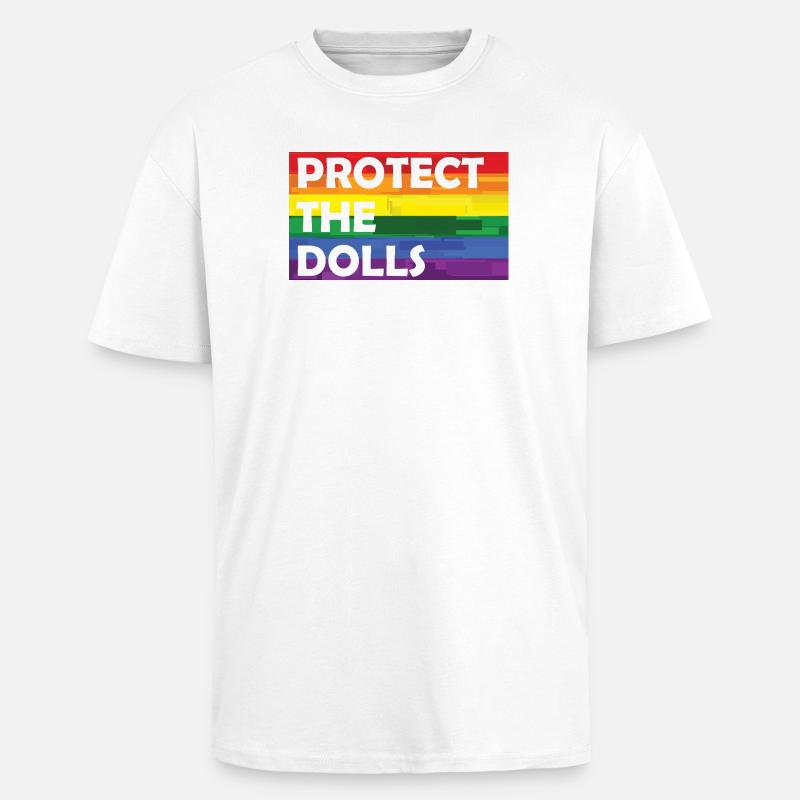 PROTECT THE DOLLS RAINBOW - Oversized Heavyweight Unisex T-Shirt - Weiß
