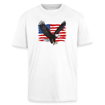 United States - Unisex Oversized Heavyweight T-shirt - white - Front - Alina (178cm) & Michal (187cm)