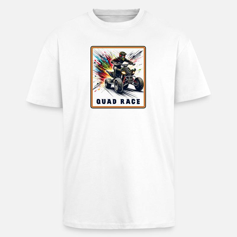 Quad Race – Speed Explosion - Oversized Heavyweight Unisex T-Shirt - Weiß