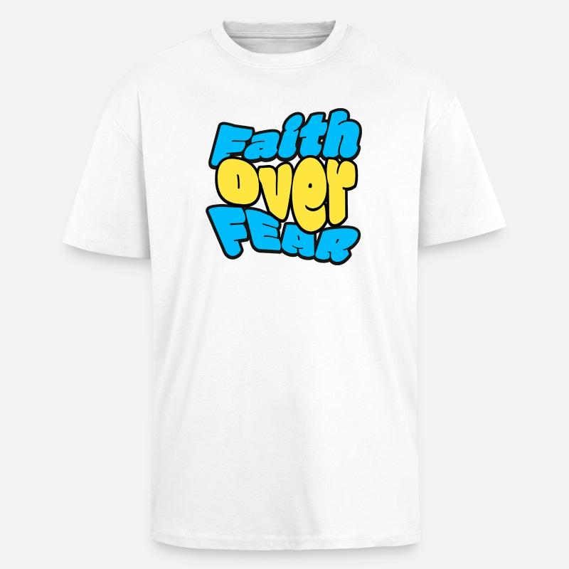 Glaube statt Angst - Oversized Heavyweight Unisex T-Shirt - Weiß