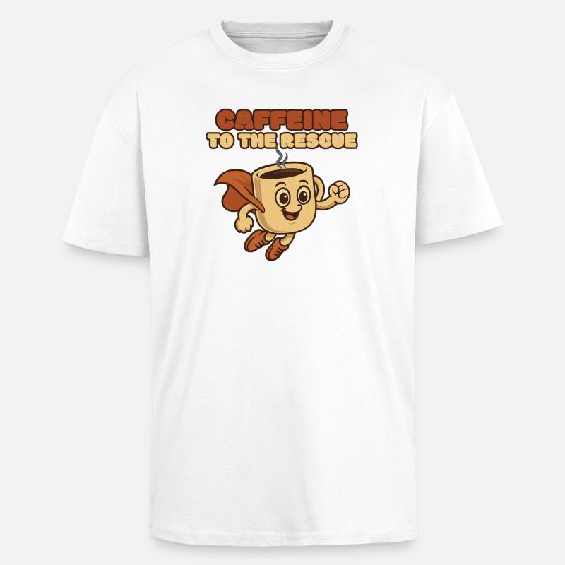 Kaffeerettungsheld - Oversized Heavyweight Unisex T-Shirt - Weiß