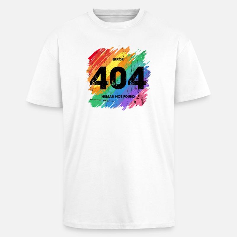 Vibrant Rainbow Error 404 Design - T-shirt unisexe oversize épais - blanc