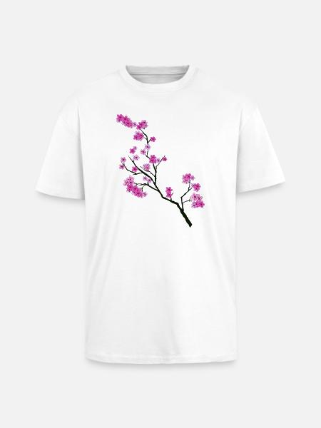 Spring style blossom branch - Unisex Oversized Heavyweight T-shirt - white
