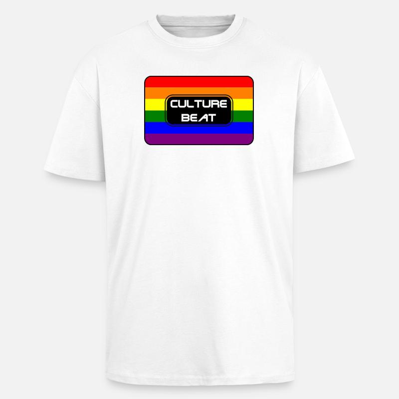Kultur Beat Pride Logo - Oversized Heavyweight Unisex T-Shirt - Weiß