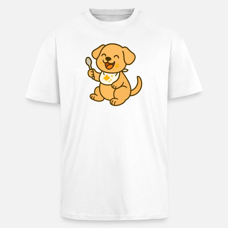 Futtern mit Welpenliebe - Oversized Heavyweight Unisex T-Shirt - Weiß