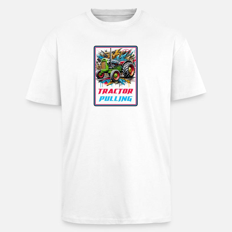 Tractor Pulling Power - Unisex Oversized Heavyweight T-shirt - white