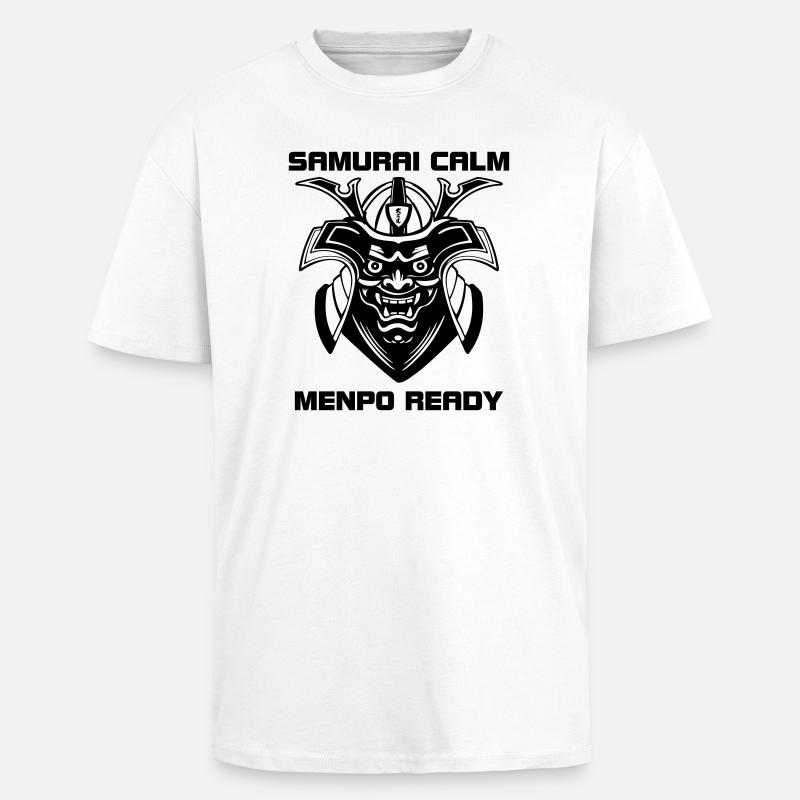 Samurai Calm – Menpo Ready - T-shirt unisexe oversize épais - blanc
