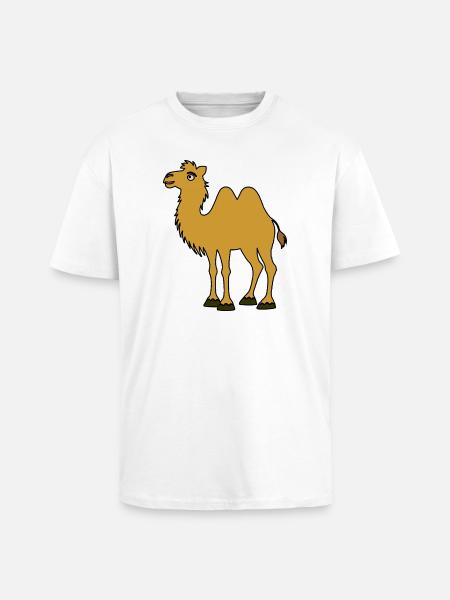 Brown Camel with Two Humps - Unisex Oversized Heavyweight T-shirt - white