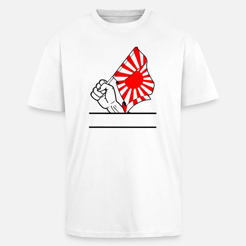 Faust mit aufgehender Sonne Flagge 2 - Oversized Heavyweight Unisex T-Shirt - Weiß