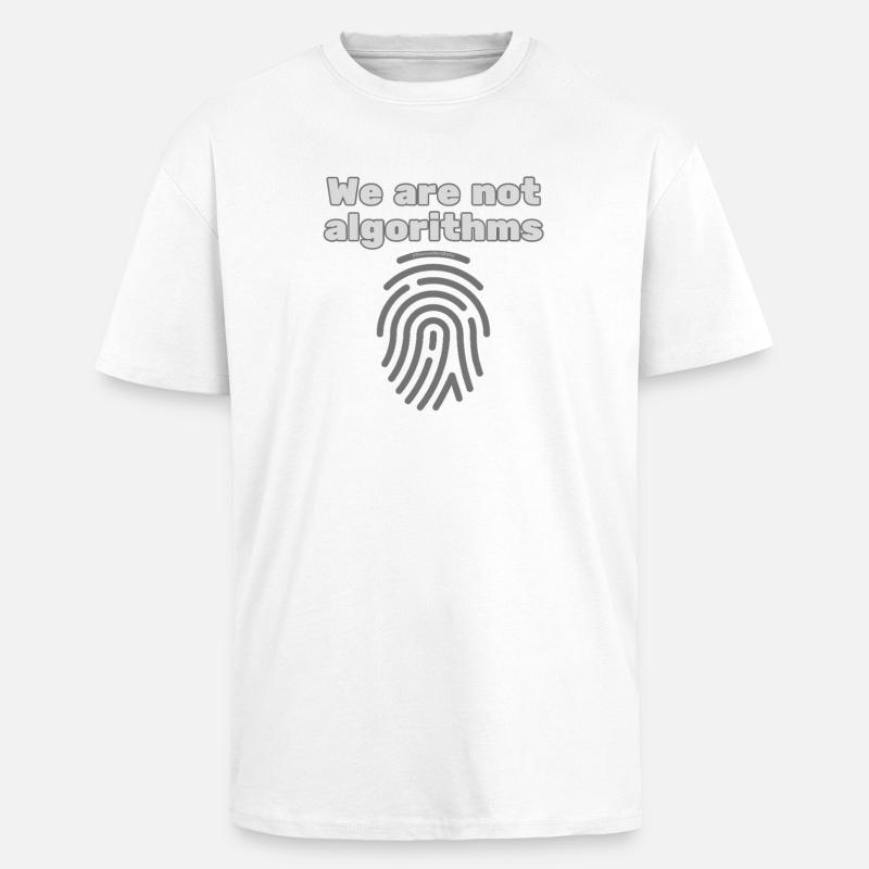Mensch statt Algorithmus – Statement T-Shirt - Oversized Heavyweight Unisex T-Shirt - Weiß