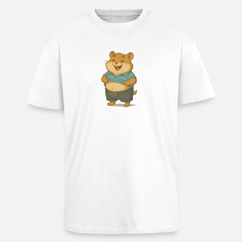 Chilliger Hamster im Freizeitlook - Oversized Heavyweight Unisex T-Shirt - Weiß