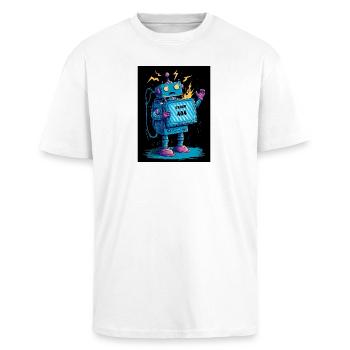 404 Bot – Gehirn nicht gefunden - Oversized Heavyweight Unisex T-Shirt - Weiß - Vorne - Alina (178cm) & Michal (187cm)