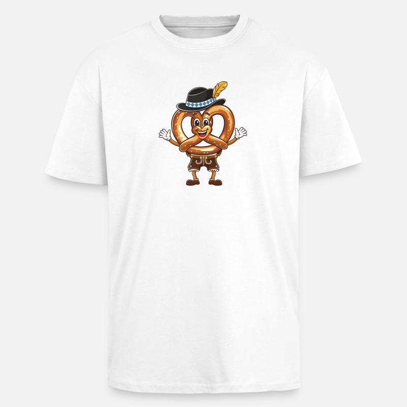 Fröhliche Brezel - Oversized Heavyweight Unisex T-Shirt - Weiß