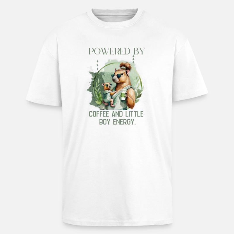 Boy Mom – Énergie Calme | Maternité douce - T-shirt unisexe oversize épais - blanc
